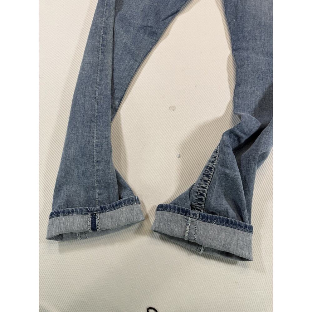 BKE Carter Straight Jeans Mens 31R Blue Stretch Denim Buckle Distressed - Picture 5 of 10
